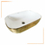 BOWL LOZA (153- GBL) MOD.RECTANGULO BLANCO C/DORADO TEXTURADO - FRATELLI