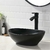 LAVATORIO DE BAÑO OVALADO NEGRO MATE CERAMISAC