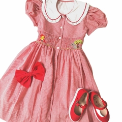 Vestido Caperucita roja bordado smock - comprar en línea