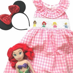 Vestido princesas disney bordado smock - Anna Garza Boutique