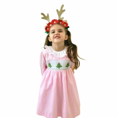 Vestido bordado smock pinos navidad - comprar en línea