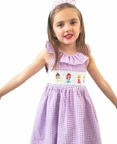 Vestido princesas disney bordado smock - tienda en línea