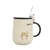 Caneca gatinho com tampa e colher