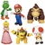 Super Mario Bros Set de Figuras 6pzs Juguetes Bowser Peach Yoshi Hongo Toad Donkey Kong Pack