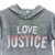 BLUSA FEMININA JUVENIL - LOVE JUSTICE - COM CAPUZ - comprar online