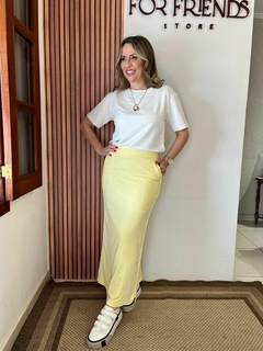 CONJUNTO SAIA AMARELO LISTRA LATERAL - comprar online