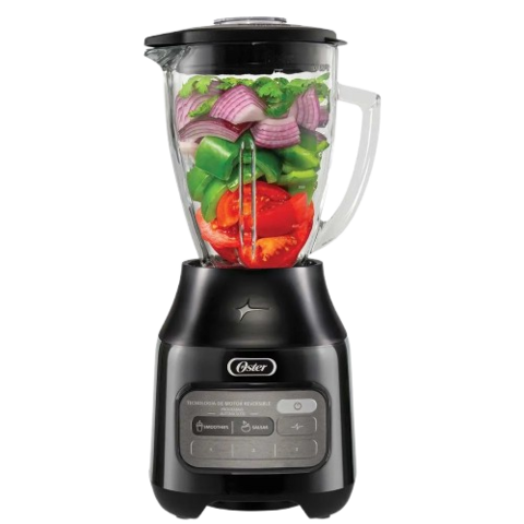 Licuadora Oster con vaso de vidrio negro 800W