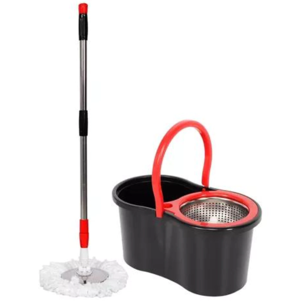 Balde Con Mopa Centrifugo MSK-001 Rojo/Negro