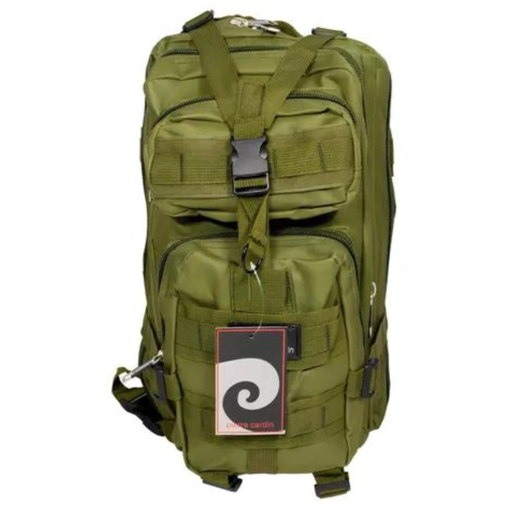 Pierre Cardin Mochila Camping Viaje Mochilero Negro Pc1032 Color Verde