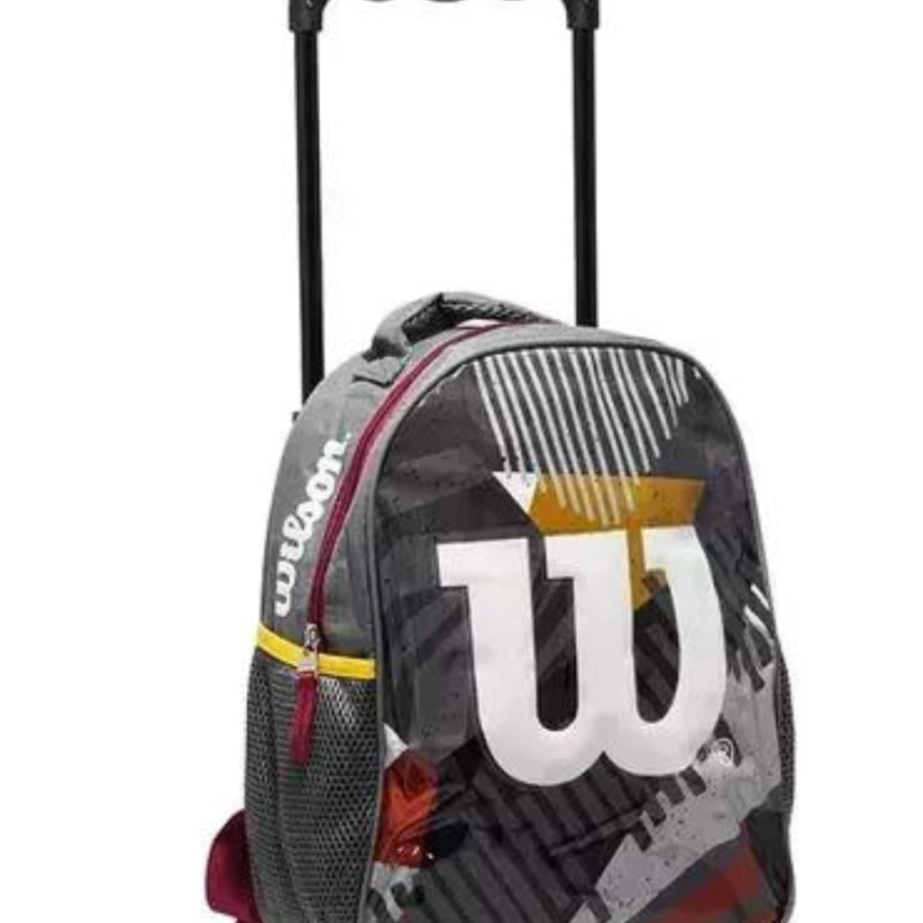 Mochila Premium Wilson 12" Con Carro y para Espalda Gris