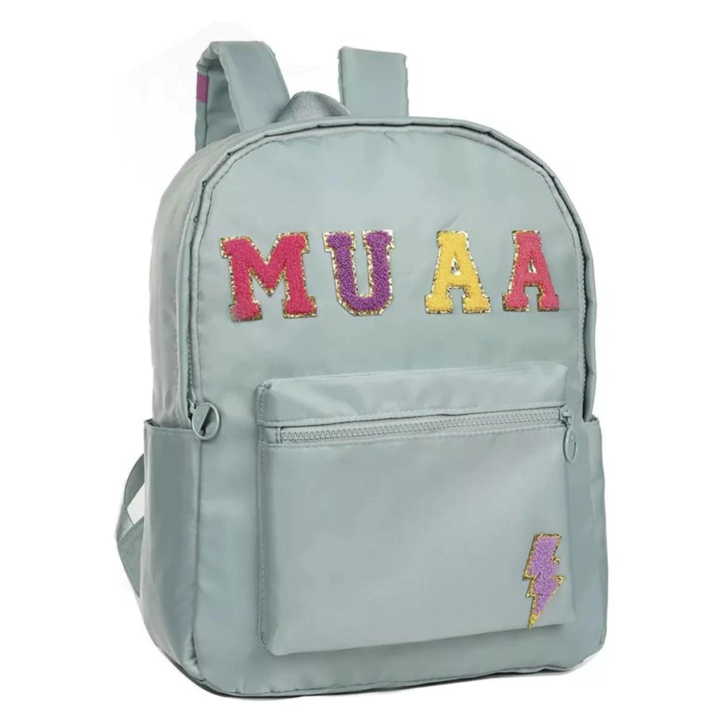 Mochila Muaa Escolar 51500 Color Celeste Diseño Liso 16L