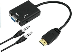 CONVERSOR CABO ADAPTADOR HDMI PARA VGA PLUG AND PLAY COM SAIDA DE ÁUDIO (3097)