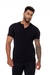 CAMISETA GOLA HENLEY PIQUET COMFORT PRETA