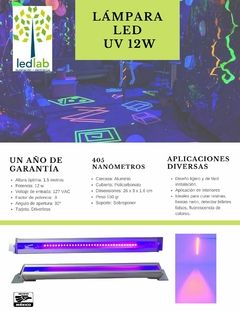Lámpara UV 12W 127VAC 25CM - tienda en línea