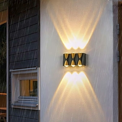 Lampara Led Arbotante Pared Larga Proyección Modelo "3 Golden"