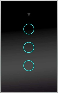 Apagador Interruptor Triple Inteligente Wi-Fi Negro - comprar en línea