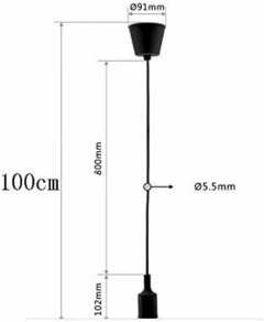 Colgante Básico Socket Color Negro Para Foco Bombilla E27 en internet