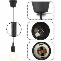 Colgante Básico Socket Color Negro Para Foco Bombilla E27 - comprar en línea