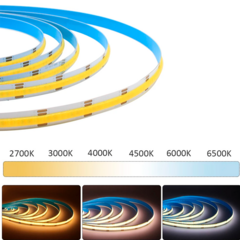 Tira LED COB Dual, Dial Color CCT. Rollo con 5 metros 24V IP20 Bicolor en internet