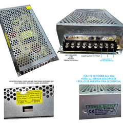 Fuente de Poder 24V, 10A (110V o 220V elegir al lateral) IP20