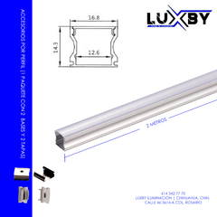 Perfil Aluminio 2 Metros Pieza (sin tira led)