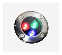 Pack 4 Piezas Spot Led Piso 3w RGB Acero Inoxidable - Luxby Iluminacion