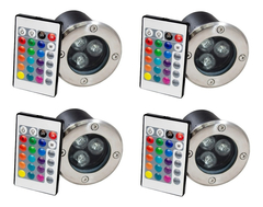 Pack 4 Piezas Spot Led Piso 3w RGB Acero Inoxidable - comprar en línea