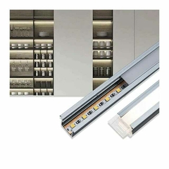 Perfil de Aluminio "Little" Empotrable 150cm Con Tira Led 12V Luz de Día y Luz Cálida