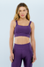 Cropped Fitness Academia Decote Reto Brilho Glow BRO Fitwear Violeta