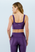 Cropped Fitness Academia Decote Reto Brilho Glow BRO Fitwear Violeta - comprar online