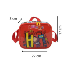 Kit Mochila Carrinho Masha E Urso + Lancheira Vermelha Luxcel - Tanimil Bolsas Bagagens Mochilas e acessórios