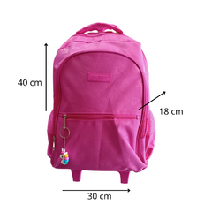 Mochila De Carrinho Feminina Escolar Skeet Pink e Turquesa - comprar online