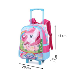 Imagem do Kit Mochila De Rodinha Infantil Lancheira E Estojo Unicórnio