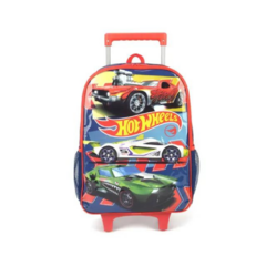 Kit Mochila de Rodinhas Lancheira Luxcel Hotwheels Azul - Tanimil Bolsas Bagagens Mochilas e acessórios