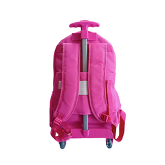 Mochila De Carrinho Feminina Escolar Skeet Pink e Turquesa - Tanimil Bolsas Bagagens Mochilas e acessórios