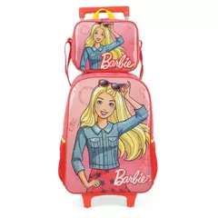 Kit Mochila Escolar Rodinhas + Lancheira Barbie - Luxcel