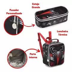 Kit Mochila Rodinha Infantil Masculino Grande Aranha Menino C/Alça Lancheira Estojo Dark Spider na internet