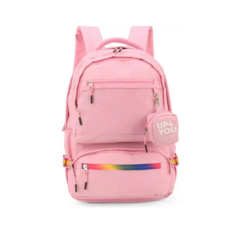 Mochila Escolar Urbano Laptop Costas Up4you Rosa Luxcel