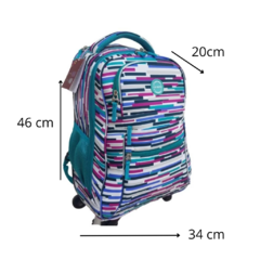 Mochila Juvenil Escolar Trolley Grande 4 Rodinhas 360º Alças - comprar online