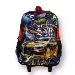 Imagem do Kit Mochila Infantil Meninos Rodinha Estojo Lancheira Fast Machine Carros Escolar Clio - Clio Style