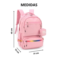 Mochila Escolar Urbano Laptop Costas Up4you Rosa Luxcel - comprar online