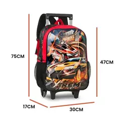 Kit Mochila Infantil Meninos Rodinha Estojo Lancheira Fast Machine Carros Escolar Clio - Clio Style - comprar online