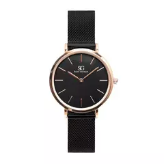 Relógio Feminino Preto Houston Rosé Gold 32mm