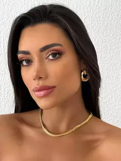 CHOKER LACRAIA FOLHEADO A OURO