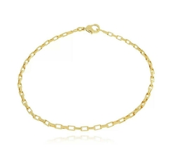 PULSEIRA DE ELOS CADEADO BANHADO A OURO 2mm