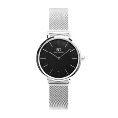 Relógio Feminino Pulseira Prata Harlem Black Silver 32mm