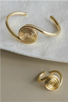 ANEL ESPIRAL REGULAVEL DOURADO