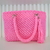 Bolsa de Praia Em Crochê Fio Náutico Rosa Neon - comprar online