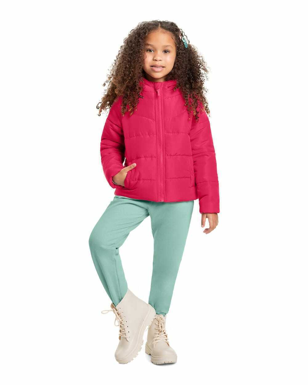 Fashion jaqueta puffer infantil menina