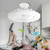Ventilador de teto elétrico com luz LED, controle remoto, rotação de 360 °,